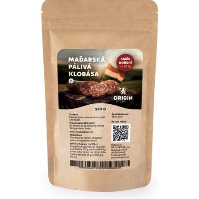 Origin Line Kořenicí směs bez soli Maďarská klobása pálivá 260 g – Zboží Dáma