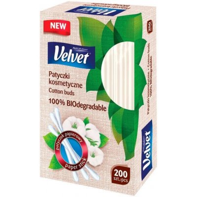Velvet vatové tyčinky v papírové krabičce 200 ks – Zboží Dáma