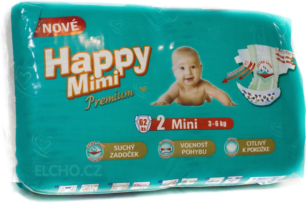 Recenze Happy Mimi Premium Mini 62 ks - Heureka.cz