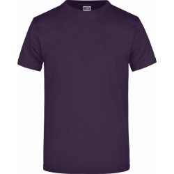 James Nicholson pánské základní triko ve vysoké gramáži bez bočních švů fialová lilková