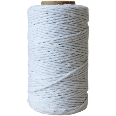 Bella Rose Bavlněný provázek 50 m – White / Silver, bílá barva, textil – Hledejceny.cz