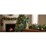MagicHome Dekorace Vánoce Páv modrý péřový 24x12x32 cm – Hledejceny.cz
