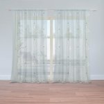 Sablio Záclony Modré a bílé lístky: 2ks 150x250cm – Hledejceny.cz