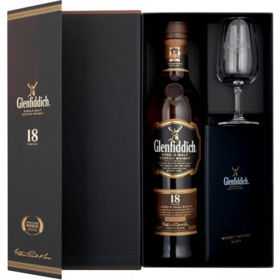 Glenfiddich 18y 40% 0,7 l (dárkové balení 2 sklenice)