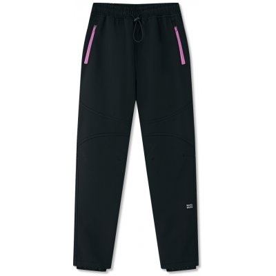 Wolf & Wolfie B2593 Dívčí softshellové kalhoty, zateplené černá fialkové zipy – Zboží Mobilmania