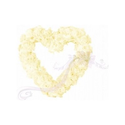 Ozdoba na auto srdce prázdné, 50cm, ivory – Sleviste.cz