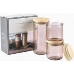 Sklenice s víčkem HERMETIC, stohovatelná, set 1+2, lahvově hnědá|Vidrios San Miguel|Recycled Glass – Hledejceny.cz