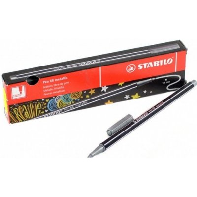 STABILO Pen 68 metallic stříbrná – Zboží Živě
