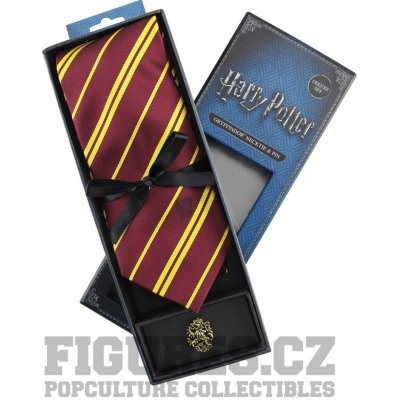 Cinereplicas Harry Potter kravata s kovovou broží Deluxe Box Nebelvír