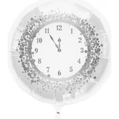 Amscan Foliový balonek stříbrný - hodiny 45 cm – Zboží Mobilmania