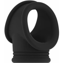 Sono No.48 Erekční kroužek a natahovač varlat černý, elastický kroužek na penis a varlata