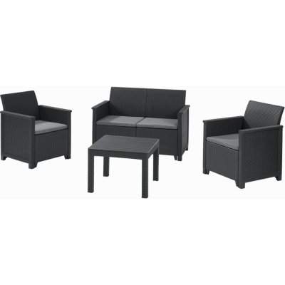 KETER EMMA 2 SEATER Set zahradní, grafit/šedá 17209485 – Zboží Mobilmania