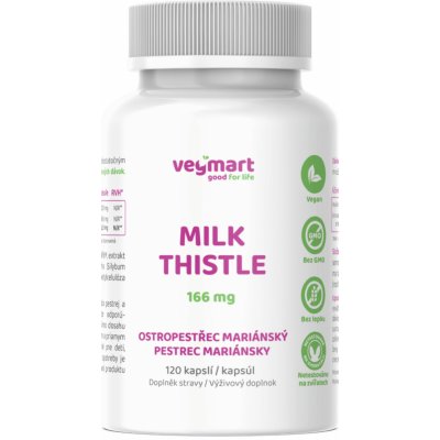 Vegmart Ostropestřec mariánský 166 mg 120 kapslí – Hledejceny.cz