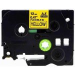 Alternativní páska pro Brother TZ-FX631 + TZe-FX631, flexi, 12 mm x 8 m, černý tisk + žlutý podklad – Hledejceny.cz