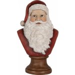 Clayre & Eef Červeno-bílá vánoční dekorace busta Santa - 18*12*30 cm – Hledejceny.cz