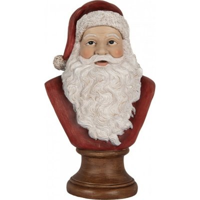 Clayre & Eef Červeno-bílá vánoční dekorace busta Santa - 18*12*30 cm – Hledejceny.cz