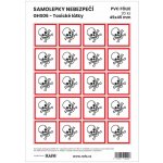 RAFO Samolepka Nebezpečí GHS06 - Toxické látky, různé velikosti Velikosti: 4,5 x 4,5 cm (20 ks na A4) – Hledejceny.cz