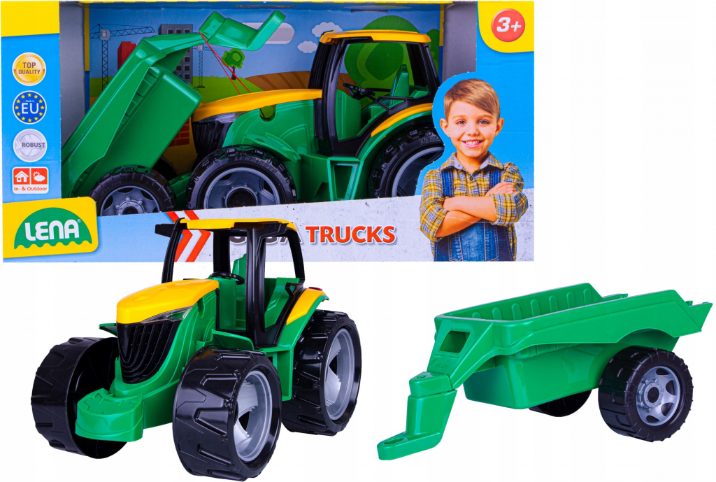 Lena Traktor bez lžíce a bagru s přívěsem