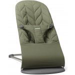 BabyBjörn lehátko Bouncer Bliss Dark green Woven Petal, tmavě šedá konstrukce – Zboží Dáma