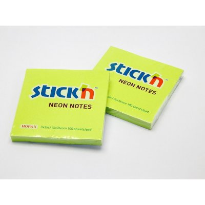 Stick´n Bloček samolepící 76x76 zelený NEON STICK´N /21167/ – Hledejceny.cz