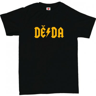 Děda AC/DC pánské tričko s potiskem 418 černá black žlutá – Zbozi.Blesk.cz