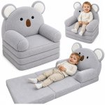 mamido Rozkládací dětské křeslo koala šedá – Zboží Dáma