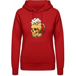 AWDis Hoodie mikina Napěněná pivní sklenice Ohnivá červená