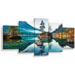Obraz - Jezero Hintersee, Bavorské Alpy, Rakousko, pětidílný 150x80 cm – Hledejceny.cz
