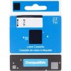 Barvící pásky PRINTLINE kompatibilní páska s DYMO, 43610, S0720770,6mm,7m,černý tisk/průhl. podklad, D1 PLTD26