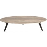 Manutti Nízký stůl Torsa, kulatý 125x24 cm, rám teak, deska keramika 12 mm, dekor basalt black – Hledejceny.cz