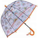 Deštník duha s oranžovou rukojetí průhledný – Sleviste.cz