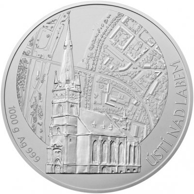 Česká mincovna Stříbrná medaile Statutární město Ústí nad Labem stand 1000 g – Zboží Dáma
