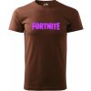 Pánské Tričko Sablio tričko s potiskem Fortnite Pink hnědé