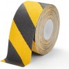 Stavební páska PROTISKLUZU protiskluzová šrafovaná páska 100 mm x 18,3 m žlutočerná