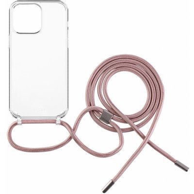 Pouzdro FIXED Pure Neck s růžovou šňůrkou na krk pro Apple iPhone 14 Pro FIXPUN-930-PI