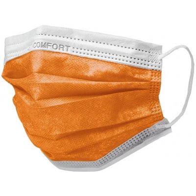 Med-Comfort Ústenky operační 3 vrstvé s gumičkou, oranžové, 50 ks – Zboží Dáma