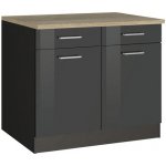 Held Möbel Mailand 100 x 60 x 85 cm šedá vysoce lesklé šedá matný – Hledejceny.cz