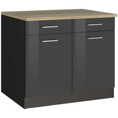 Held Möbel Mailand 100 x 60 x 85 cm šedá vysoce lesklé šedá matný – Hledejceny.cz