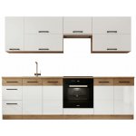 ADRK Kuchyňská sestava VIKA 260 cm WS-LO bílá lesk dub lancelot – Zboží Mobilmania