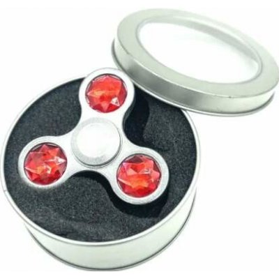 Stříbrný fidget spinner HQ červený diamant II – Zboží Mobilmania