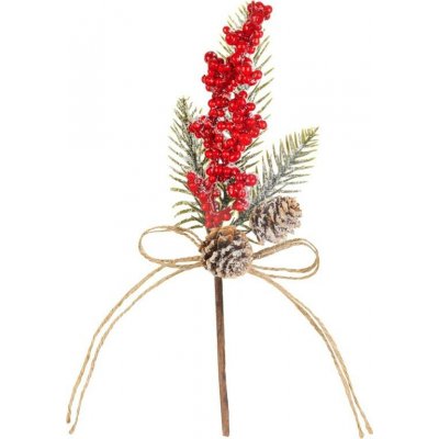Vetvička MagicHome Vianoce, s bobuľkami, červená, 23 cm – Hledejceny.cz