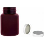 Pilulka Plastová lahvička, lékovka hnědá s bílým uzávěrem 150 ml – Zboží Dáma
