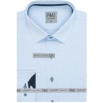 AMJ Comfort pánská košile dlouhý rukáv VDBR1343 modrá se vzorem