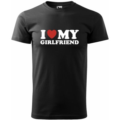 Lovero Pánské tričko I love my Girlfriend Bílá