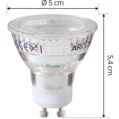 Arcchio LED žárovka GU10 2,5W 6500K 450lm sada 5 ks ve skle – Hledejceny.cz