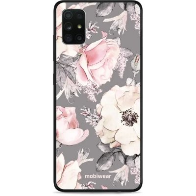 Pouzdro Mobiwear Glossy Samsung Galaxy A71 - G034G - Květy na šedém pozadí – Zboží Mobilmania