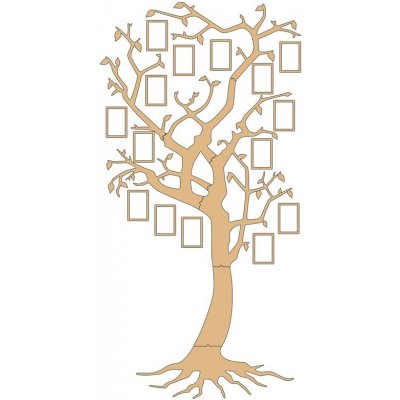 MAJADESIGN Fotorámeček - Dřevěný strom s rámečky na zavěšení Formát fotografie: 9 x 13 cm s prodlužovacím dílem ( s kořeny ) – Zbozi.Blesk.cz