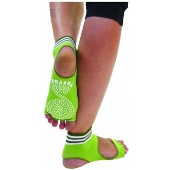 ToeToe HEEL bezprstové joga ABS protiskluzové ponožky zelená