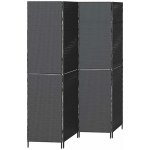 vidaXL Přepážka 195 × 180 cm polyratan černá 42003672 – Zboží Mobilmania
