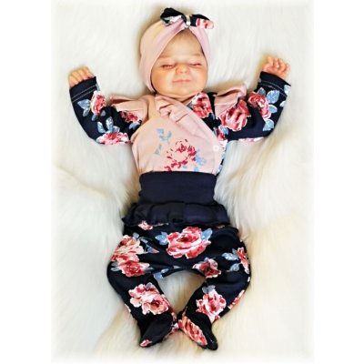 Kojenecká 2D souprava body+polodupačky Růžička PU modrá – Zbozi.Blesk.cz